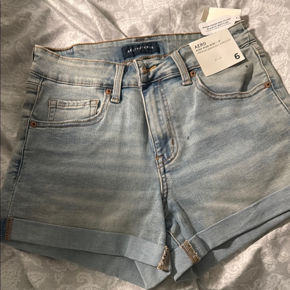 Aeropostale Women's Light Blue Denim Shorts